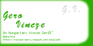 gero vincze business card